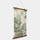 Green Countryside Hot Air Balloon Toile (7) Hangend Wandkleed (Gebogen)
