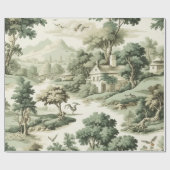 Green Countryside Hot Air Balloon Toile (8) Cadeaupapier (Vlak)