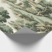 Green Countryside Hot Air Balloon Toile (8) Cadeaupapier (Hoek)