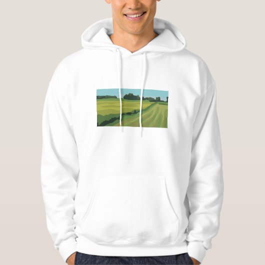 Green Countryside Landscape Hoodie (Voorkant)