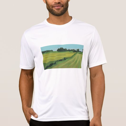 Green Countryside Landscape T-shirt (Voorkant)
