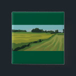 Green Countryside Landscape Vierkante Button 5,1 Cm<br><div class="desc">Show off your love for the outdoors with this minimalist landscape button. This small accessory features a vibrant green meadow and blue sky in a clean vector style, making it a perfect addition to denim jackets, backpacks, or tote bags. It is a simple and affordable way to add a pop...</div>