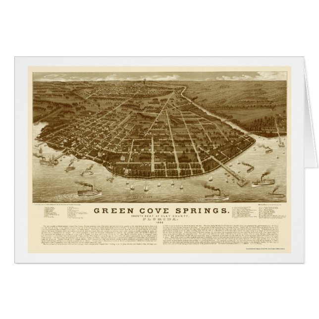 Green Cove Springs, FL Panoramic Map - 1885 (Voorkant Horizontaal)