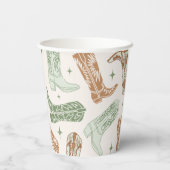 Green Cowboy Boot Paper Cups Papieren Bekers (Achterkant)