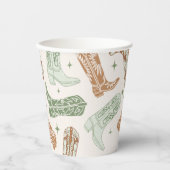 Green Cowboy Boot Paper Cups Papieren Bekers (Voorkant)