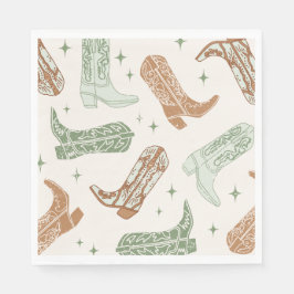 Green Cowboy Boot Party Napkins Servet