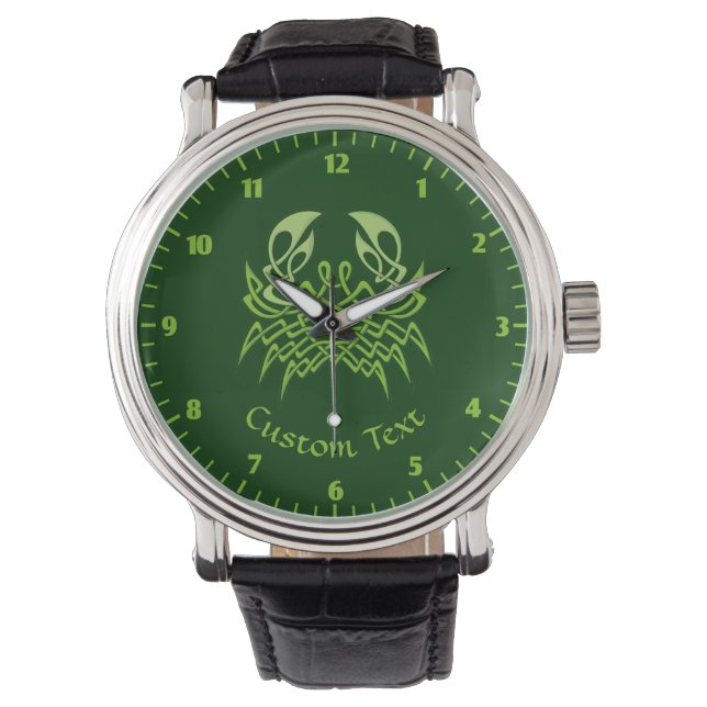 Green Crab Celtic Knot Horloge (Voorkant)