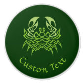 Green Crab Celtic Knot Keramische Knop (Voorkant)