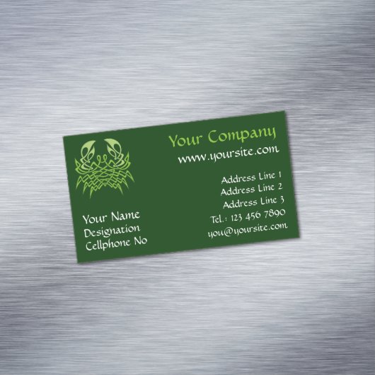 Green Crab Celtic Knot Magnetisch Visitekaartje (Voorbeeld)