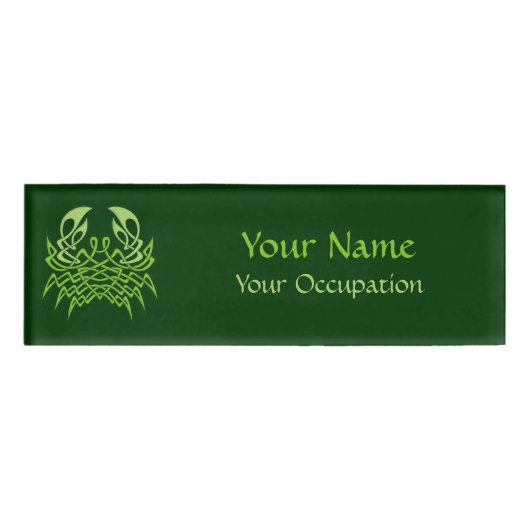 Green Crab Celtic Knot Naambadge (Voorkant)