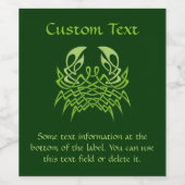 Green Crab Celtic Knot Wijn Etiket (Enkel label)