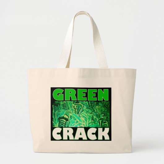 GREEN CRACK GROTE TOTE BAG (Voorkant)