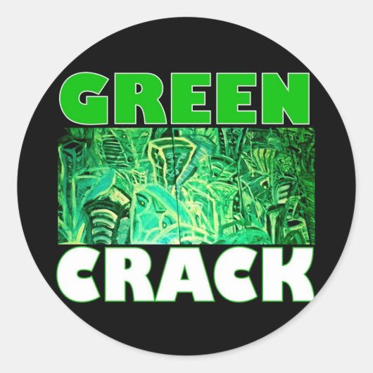 GREEN CRACK RONDE STICKER (Voorkant)