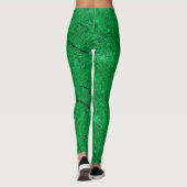 Green Cracked Natural Rock Texture Monogram aangep Leggings (Achterkant)