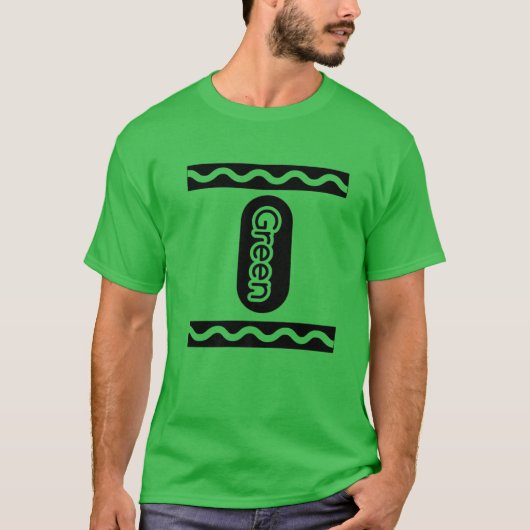 Green-Crayon Halloween Costume Couple Friend Group T-shirt (Voorkant)