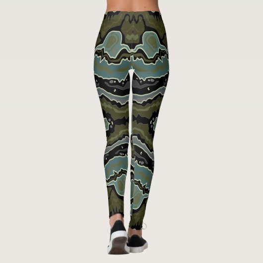 Green Crazy Lace Agate Funky Boho Leggings (Achterkant)