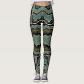 Green Crazy Lace Agate Funky Boho Leggings (Voorkant)