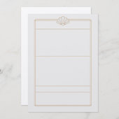 Green & cream Art Deco Style Wedding Invitation Kaart (Voorkant / Achterkant)