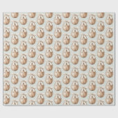 Green Cream Bow Brown Faux Wood Easter Egg  Cadeaupapier (Vlak)