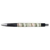 Green Cream Brown Beige Stripes Pen (Voorkant)