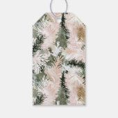 Green Cream Christmas Pine Cones Cadeaulabel (Achterkant)