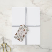Green Cream Christmas Pine Cones Cadeaulabel (Met Touw)