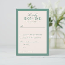 Green Cream Classic Elegant Wedding