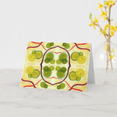 Green Cream Float Wenskaart Kaart (Gele Bloem)