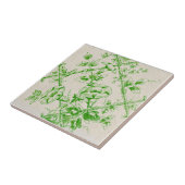 Green Cream Floral Trellis Repro Transferware Tegeltje (Zijkant)