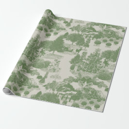 Green Cream Kerstwinter Wonderland Cadeaupapier