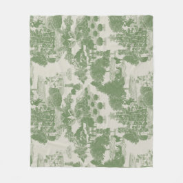 Green Cream Kerstwinter Wonderland Fleece Deken