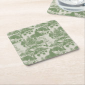 Green Cream Kerstwinter Wonderland Kartonnen Onderzetters (Schuin)