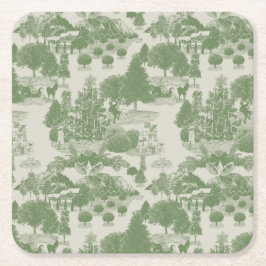 Green Cream Kerstwinter Wonderland Kartonnen Onderzetters