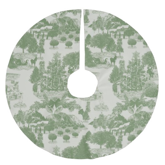 Green Cream Kerstwinter Wonderland Kerstboom Rok (Voorkant)