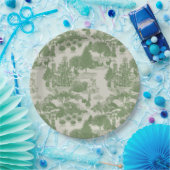 Green Cream Kerstwinter Wonderland Papieren Bordje (Feest)