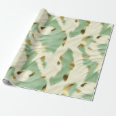 Green Cream Koeienhuid Cadeaupapier (Uitgerold)