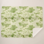 Green Cream Koeienhuid Sherpa Deken (Voorkant (horizontaal))