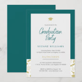 Green Cream minimalistische afstudeerfeest Kaart (Voorkant / Achterkant)