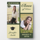 Green Cream Modern Photo Afstuderen Fotoplaat (voorkant)