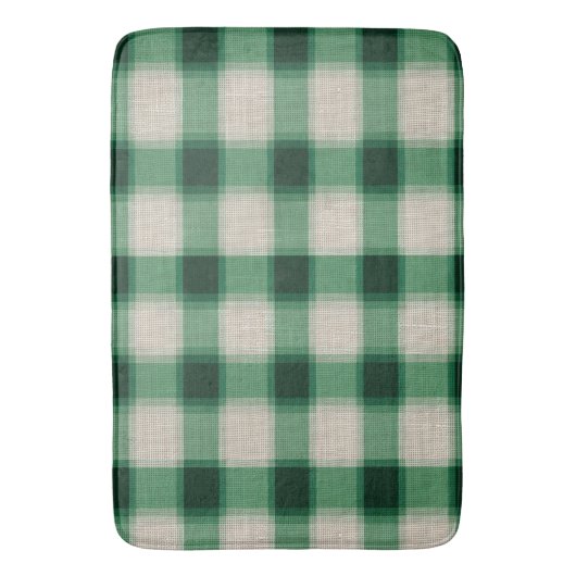 Green Cream Plaid Badmat (Voorkant Verticaal)
