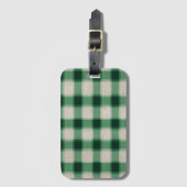 Green Cream Plaid Bagagelabel (Voorkant (verticaal))