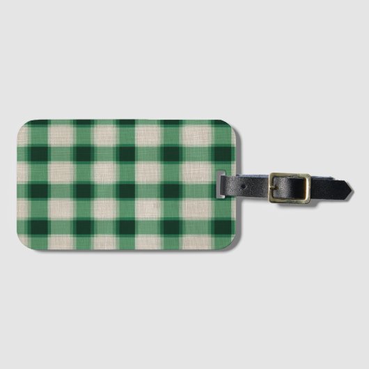 Green Cream Plaid Bagagelabel (Voorkant (horizontaal))