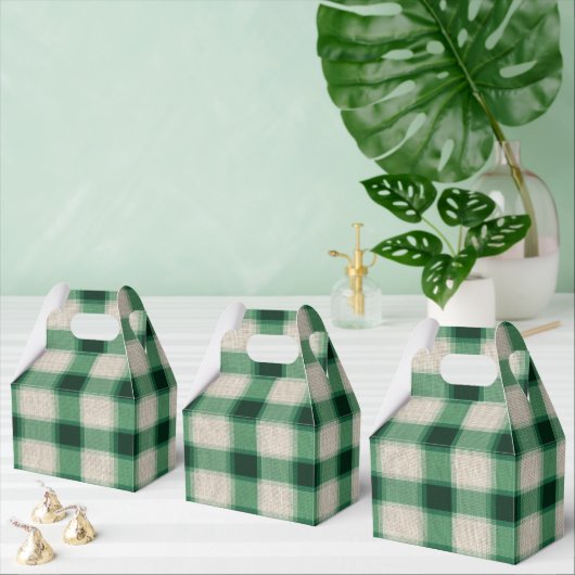 Green Cream Plaid Bedankdoosjes (Meervoudige)