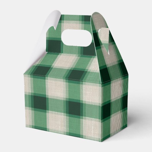 Green Cream Plaid Bedankdoosjes (Achterkant)