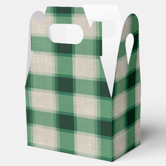 Green Cream Plaid Bedankdoosjes (Geopend)