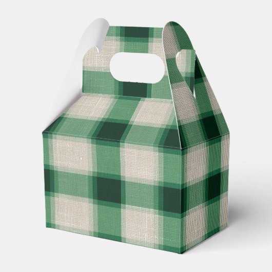 Green Cream Plaid Bedankdoosjes (Voorkant Zijde)