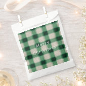 Green Cream Plaid Bedankzakje (Geknipt)