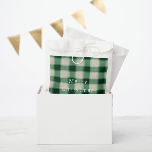 Green Cream Plaid Bedankzakje (Feest)