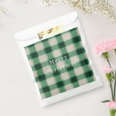 Green Cream Plaid Bedankzakje (Gezegeld)