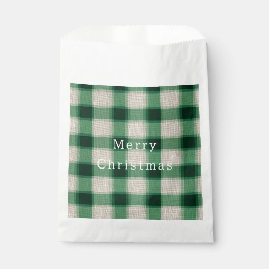 Green Cream Plaid Bedankzakje (Voorkant)